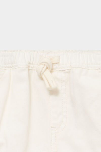 Bermuda cargo coton ecru b&eacute;b&eacute; gar&ccedil;on