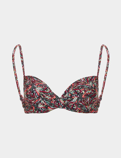 Haut de maillot push up coordonable multicolore femme