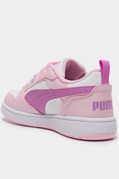 Tennis scratchs &agrave; lacets Puma Rebound V6 rose clair fille