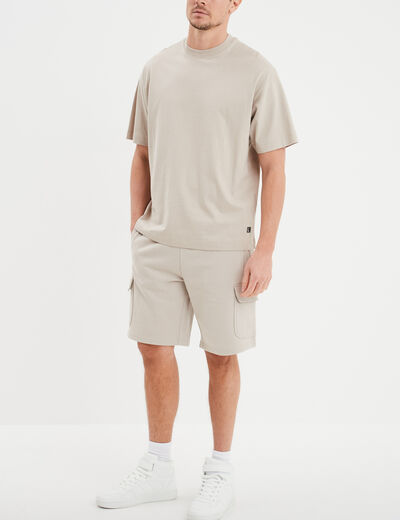 Bermuda de jogging avec poches côtés gris clair homme