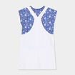 Ensemble robe salopette et t-shirt coton bleu roi fille