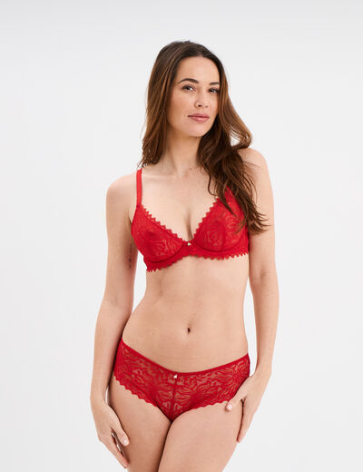Soutien-gorge corbeille dentelle rouge femme