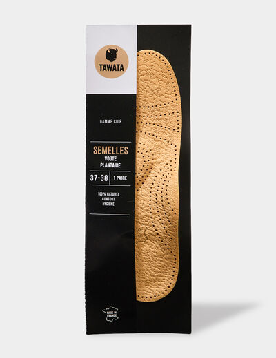 Semelles voûte plantaire cuir Tawata sable mixte