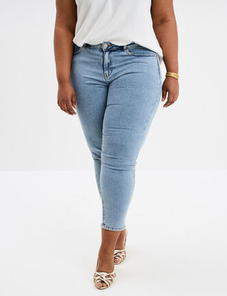 Jeans mom 7/8ème taille haute denim double stone femme grande taille