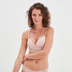 Soutien-gorge triangle micro dentelle rose poudrée femme