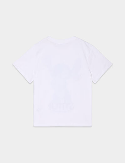 T-shirt manches courtes coton Stitch blanc fille