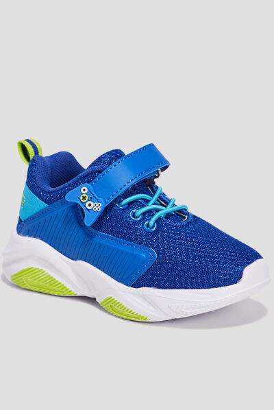 Baskets running à scratchs Liberto bleu garçon