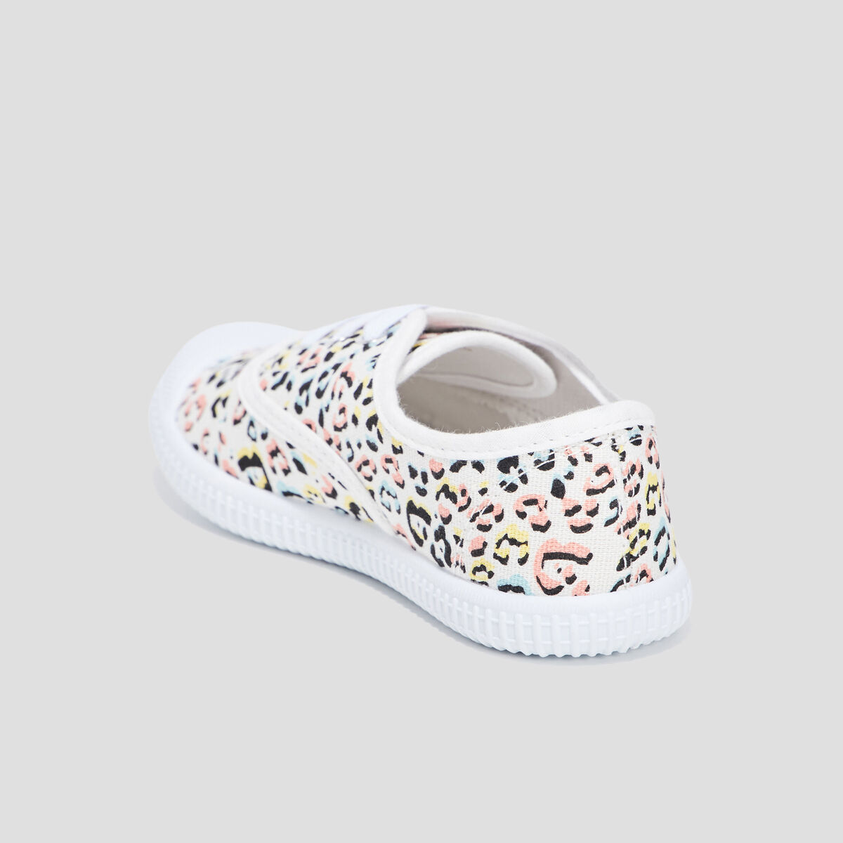 Tennis en toile à lacets multicolore fille