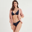 Culotte avec dentelle bleu marine femme