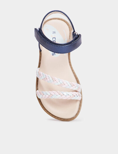 Sandales brides tressées Creeks bleu fille