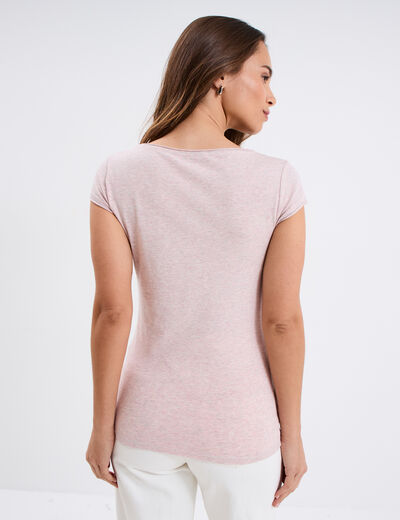 T-shirt manches courtes rose clair femme