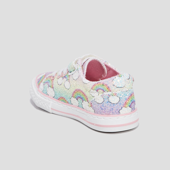 tennis en toile a scratchs pailletees multicolore fille Tennis en toile à scratchs pailletées multicolore fille