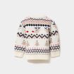 Pull No&euml;l col rond manches longues ivoire b&eacute;b&eacute; gar&ccedil;on