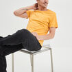 T-shirt en coton manches courtes jaune moutarde homme