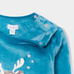 Sweat velours boutonné à sequins vert turquoise bébé fille
