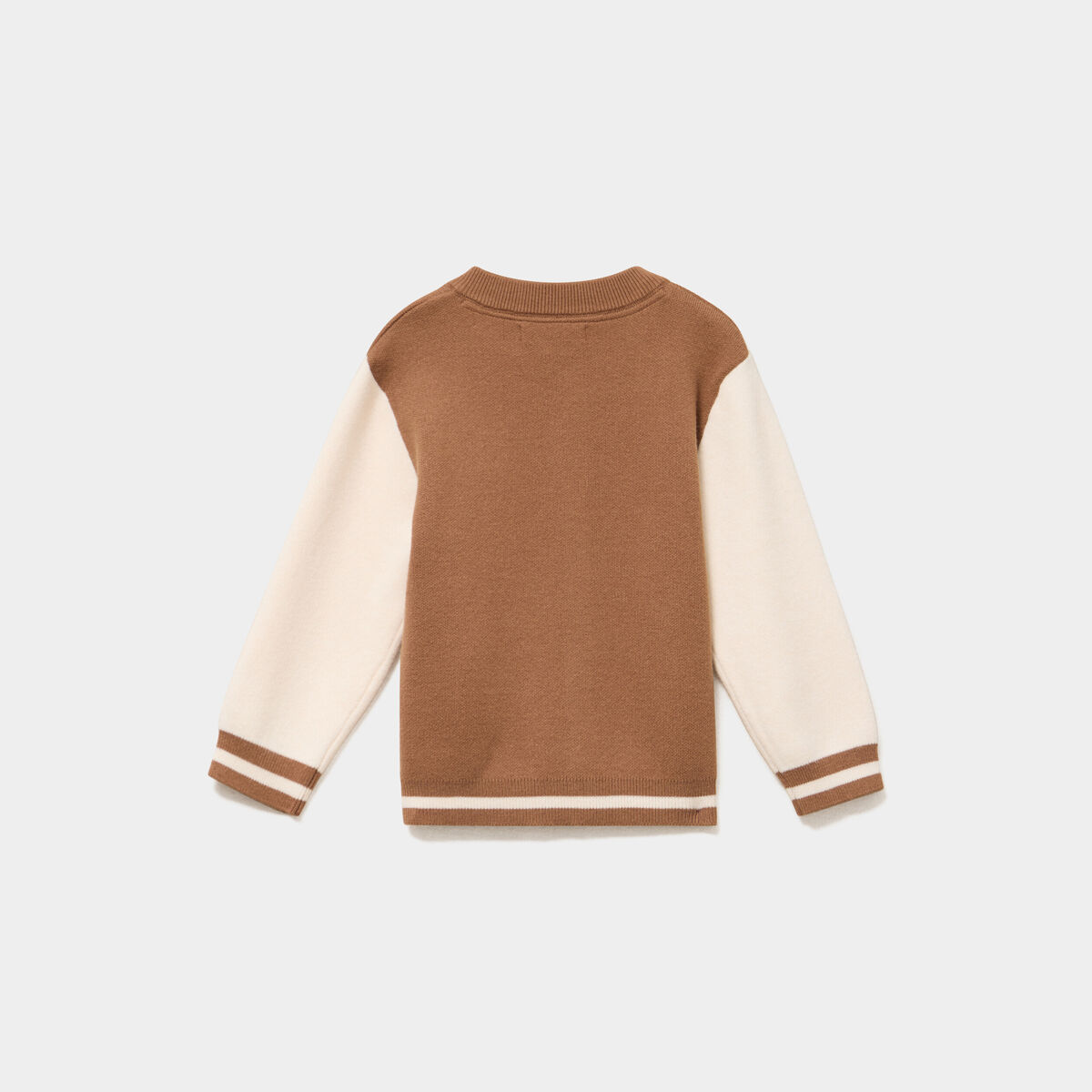Gilet boutonn&eacute; col teddy manches longues marron b&eacute;b&eacute; gar&ccedil;on
