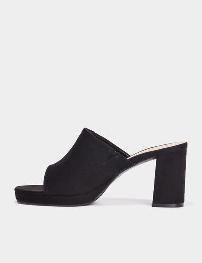Mules à talons noir femme