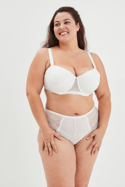 Soutien-gorge emboîtant à dentelle Izzie blanc femme grande taille