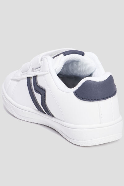Tennis basses à scratchs Creeks Thisto blanc garçon