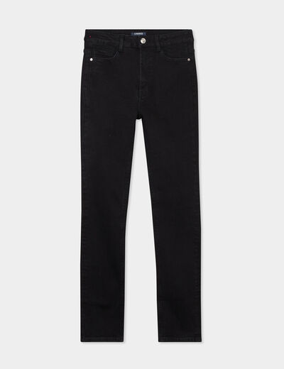 Jeans slim taille haute denim noir femme