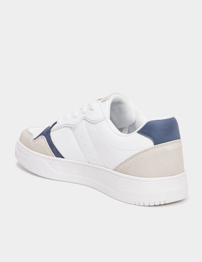 Tennis basses à lacets blanc homme