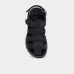 Sandales &agrave; scratchs avec bout rond noir homme