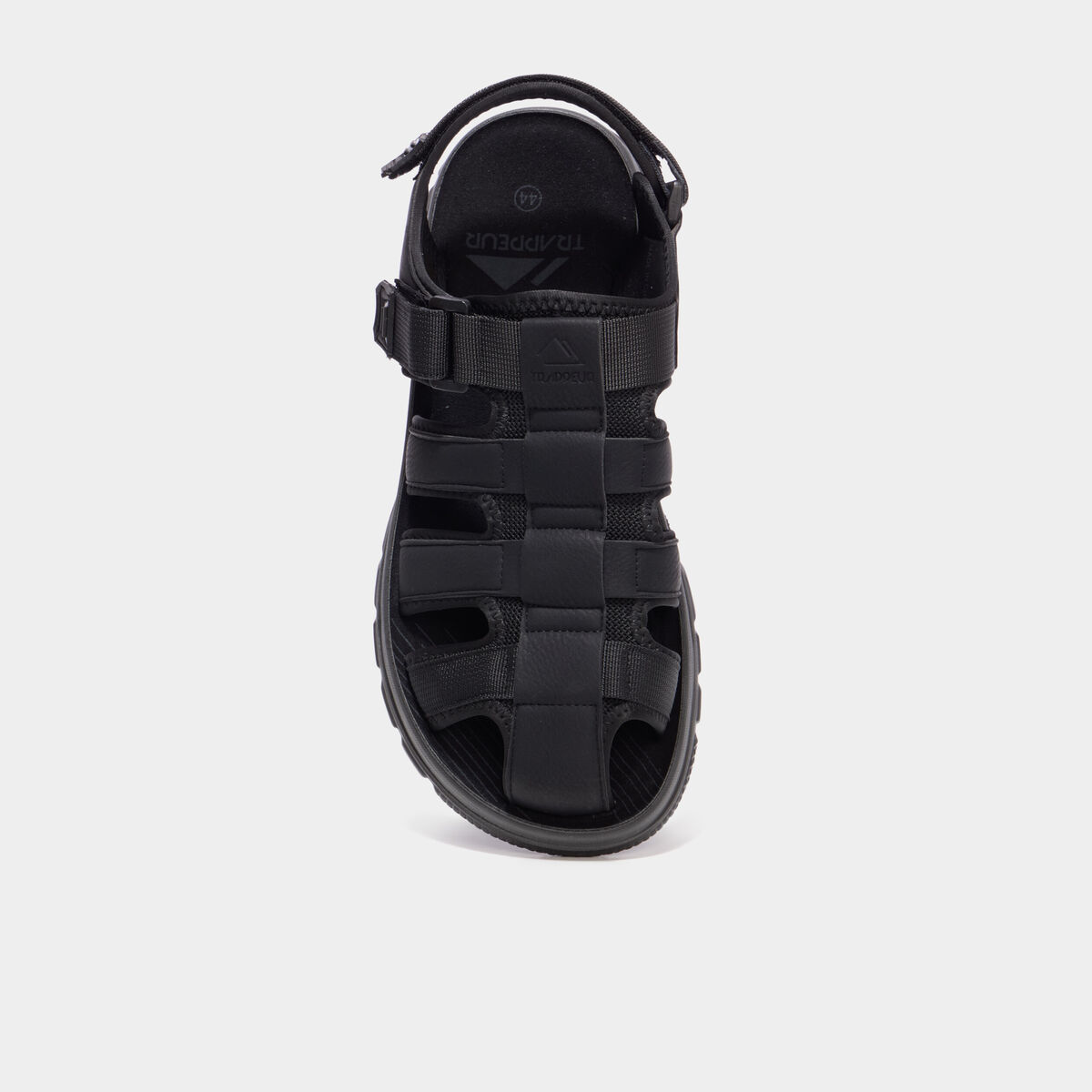 Sandales &agrave; scratchs avec bout rond noir homme