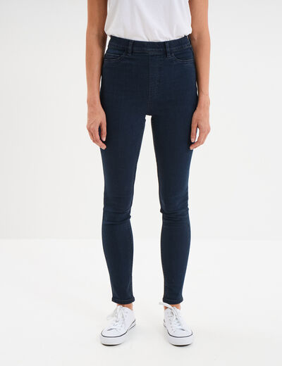Jegging skinny taille haute denim blue black femme