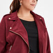 Blouson zippé effet suédine style biker bordeaux femme grande taille