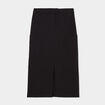 Jupe midi fendue poches plaquées côtés noir femme