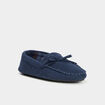 Chaussons mocassins aspect suédine bleu homme