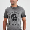 T-shirt col rond manches courtes Liberto gris clair homme
