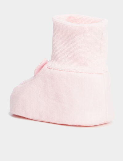 Chaussettes d'intérieur rose bébé fille