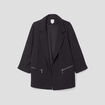 Veste ajustée manches 3/4 noir femme grande taille