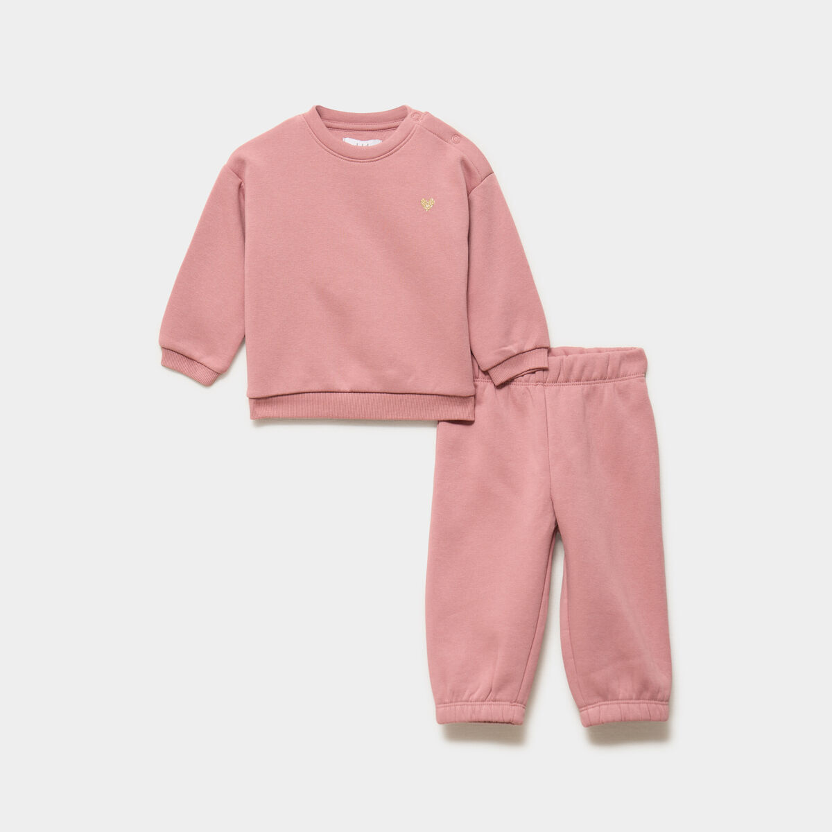 Ensemble de jogging molletonn&eacute; rose b&eacute;b&eacute; fille