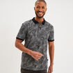 Polo jersey droit manches courtes coton noir homme