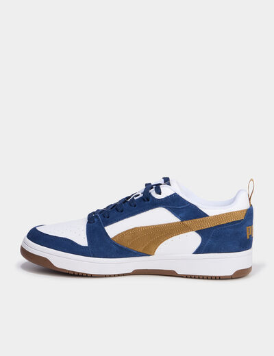 Tennis basses à lacets en cuir Puma bleu foncé homme