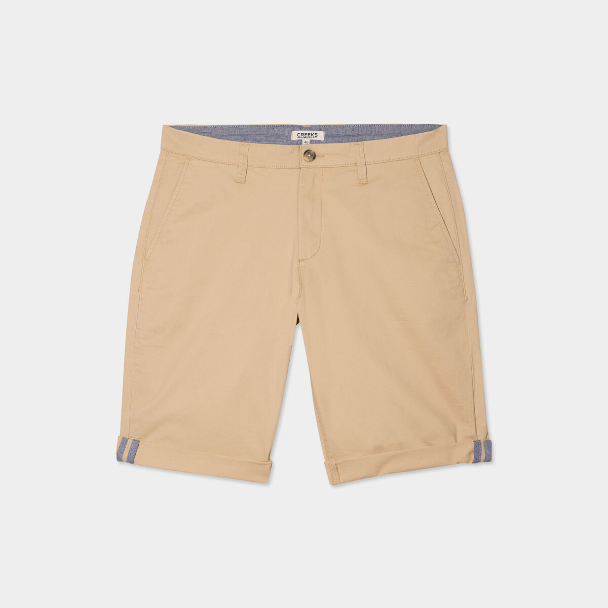 Bermuda short chino straight stretch beige homme