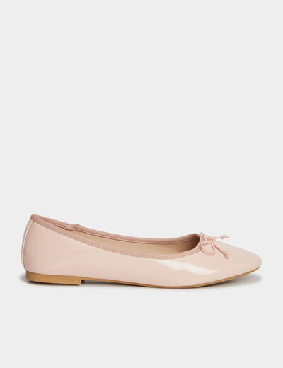 Ballerines vernies avec noeud rose femme