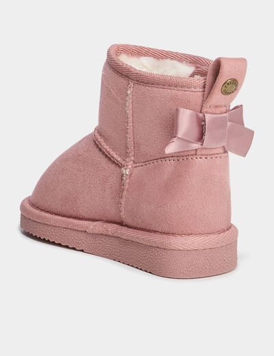 Bottines avec noeuds Creeks rose b&eacute;b&eacute; fille