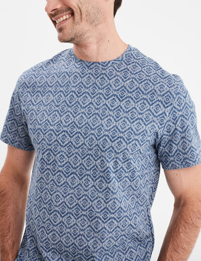 T-shirt manches courtes col rond bleu marine homme
