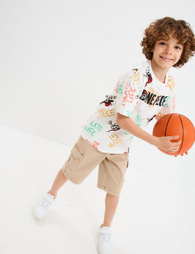 Bermuda cargo coton beige garçon