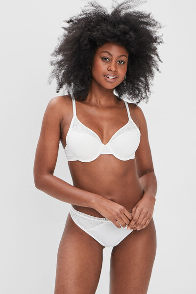 Tanga avec dentelle ivoire femme