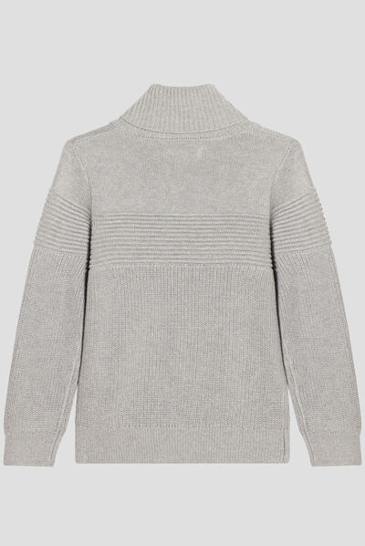 Pull avec col roulé gris garçon