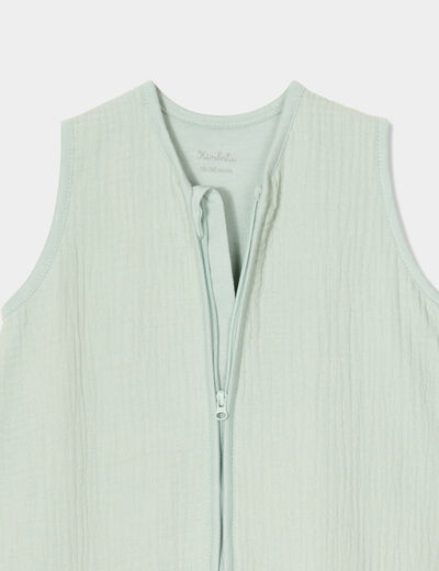Gigoteuse gaze de coton ajustable TOG 1 vert clair bébé