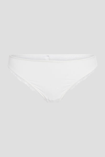 Tanga avec micro dentelle ivoire femme
