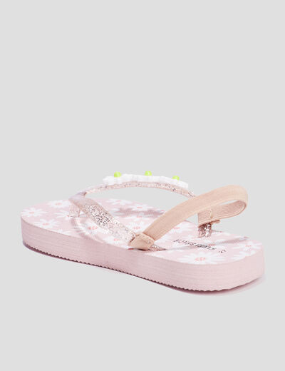 Tongs détails pailletés Wamea Beach rose fille