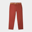 Pantalon chino 7/8ème ceinture tressée rouge foncé femme