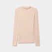 T-shirt cintr&eacute; col montant lyocell beige femme