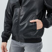 Blouson bomber doublée droite noir homme